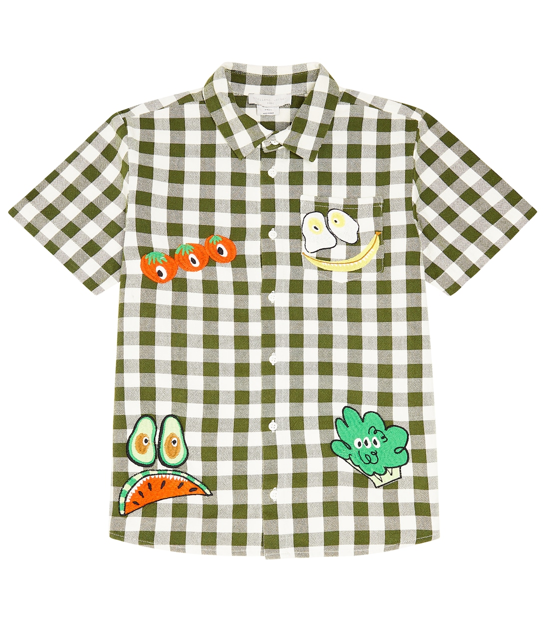 Рубашка в клетку с аппликацией Stella Mccartney Kids, мультиколор