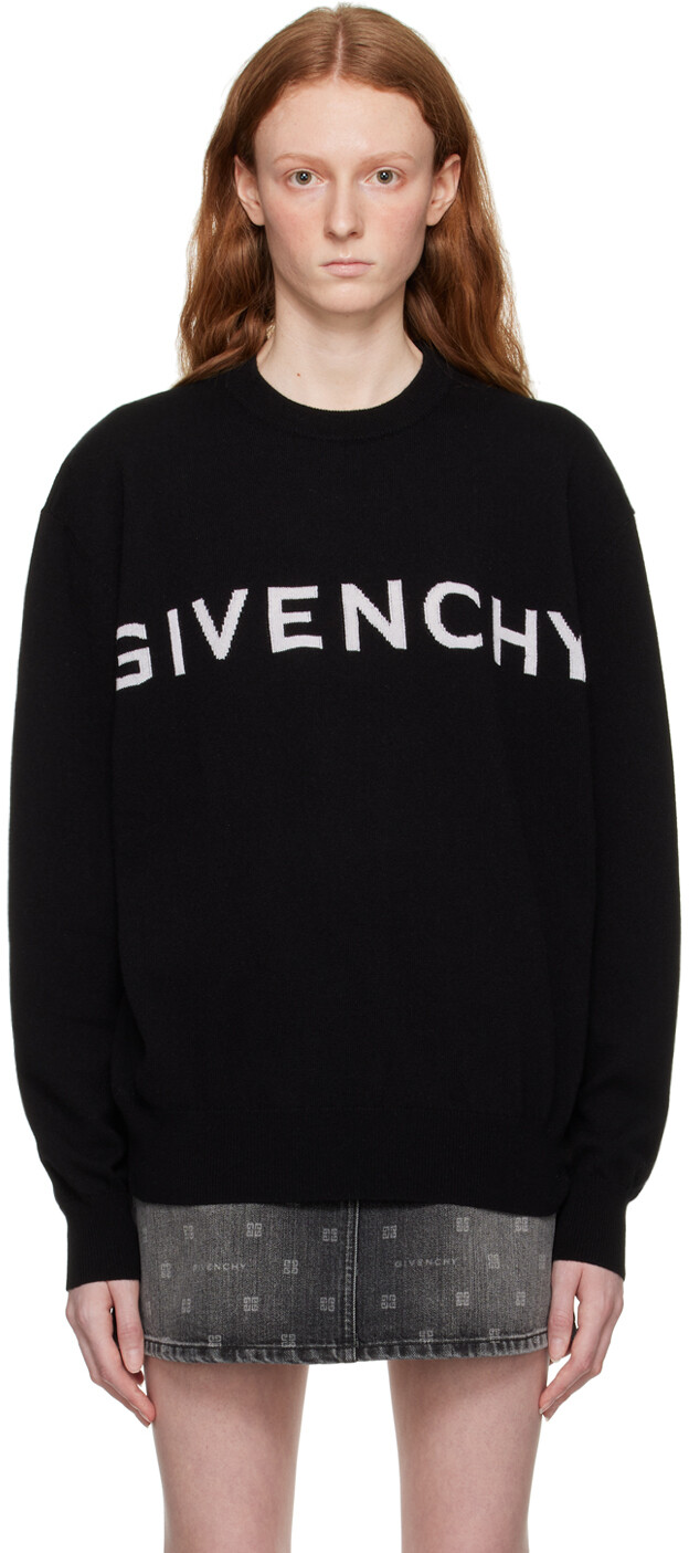 

Черный свитер в рубчик Givenchy