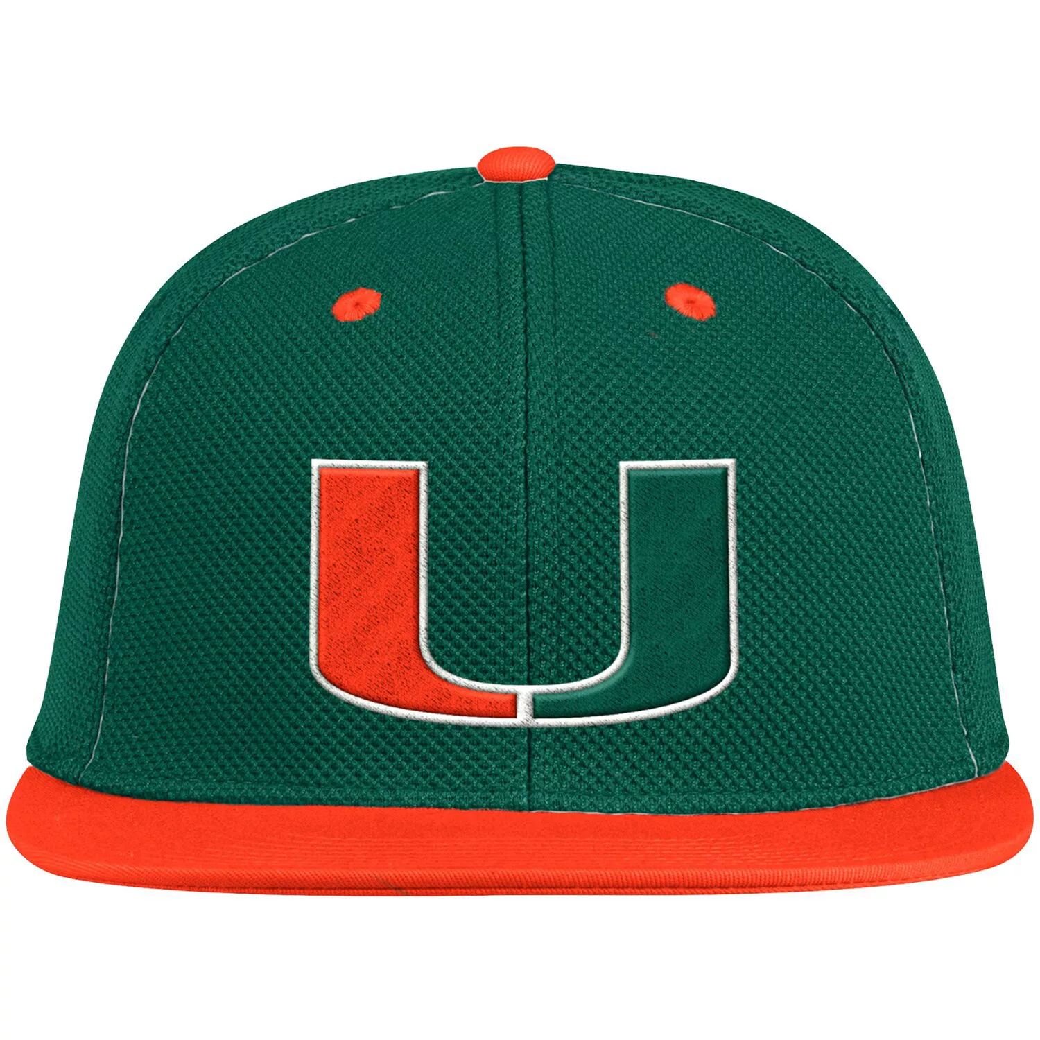 

Мужская бейсбольная кепка adidas зеленого/оранжевого цвета Miami Hurricanes On-Field