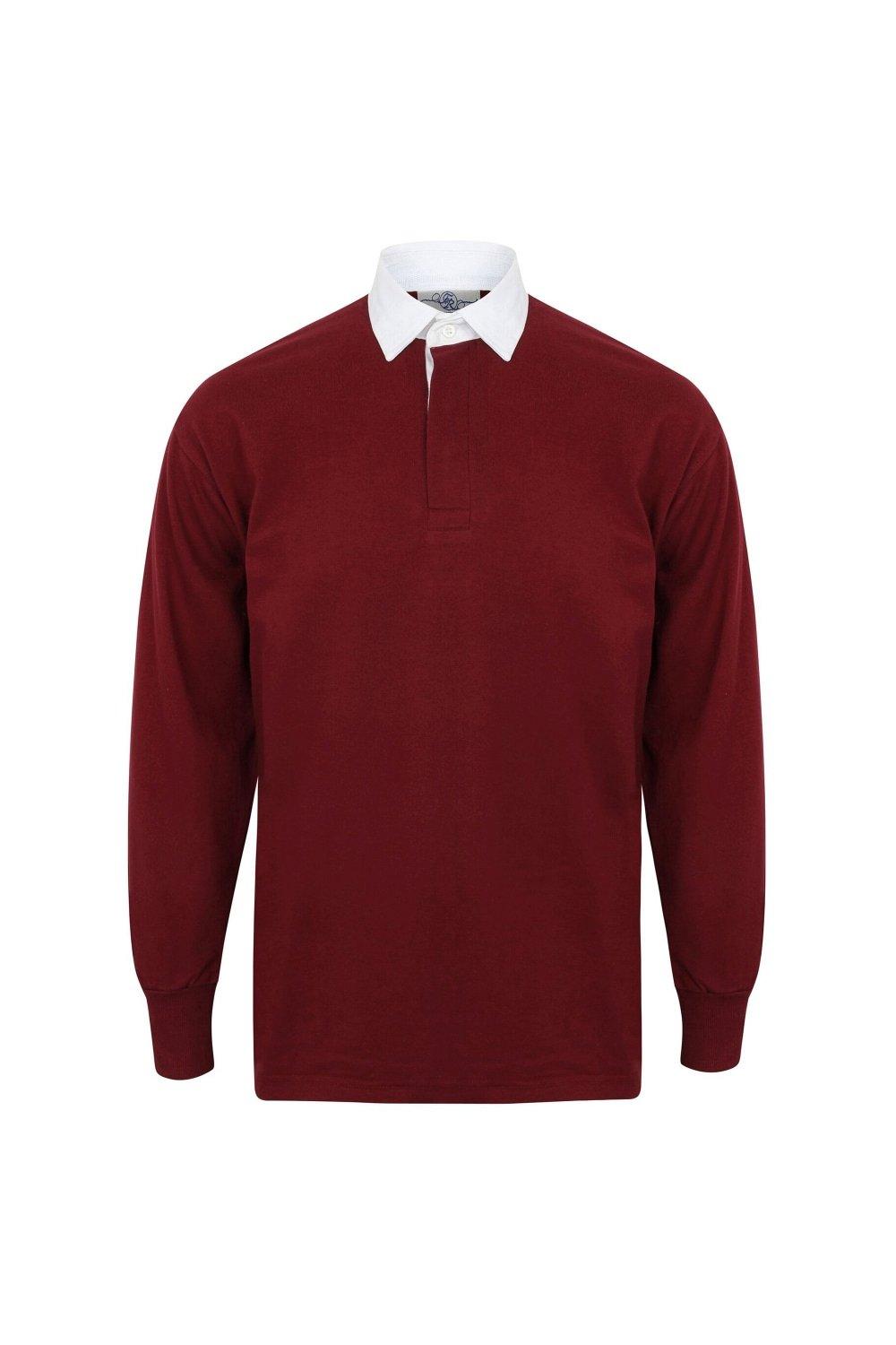 Классическая рубашка-поло для регби с длинным рукавом Front Row, красный