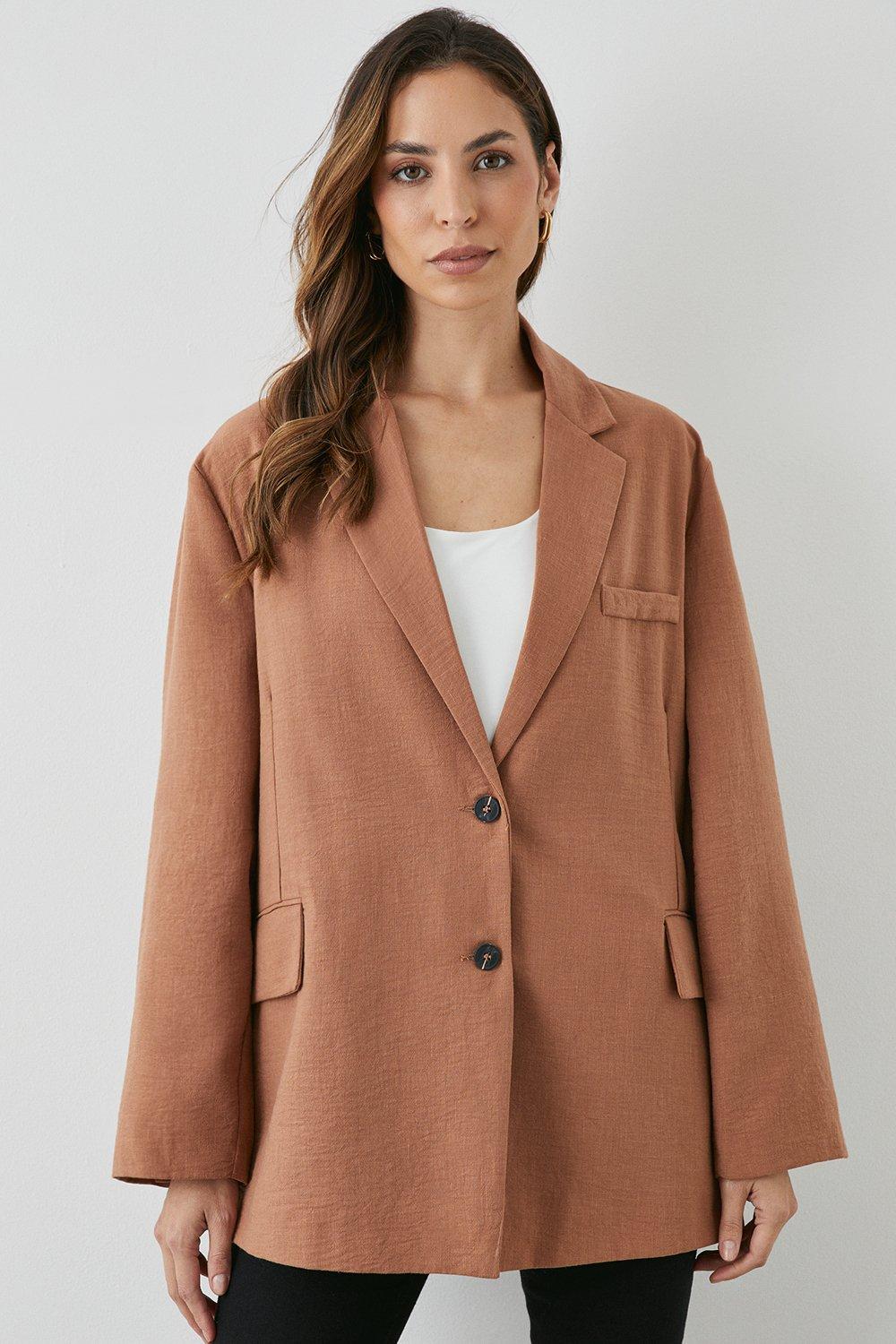 Удлиненный пиджак с двумя пуговицами Debenhams, коричневый