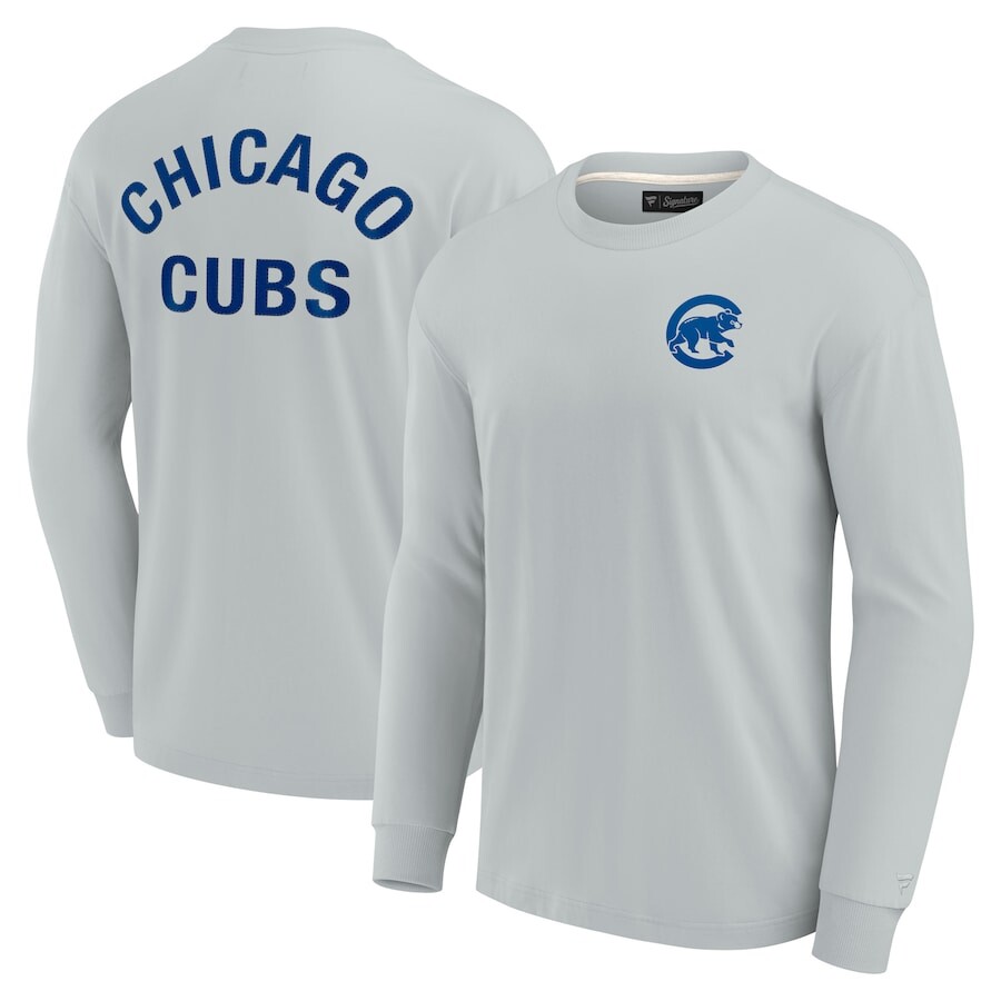 

Футболка с длинным рукавом Fanatics Signature Chicago Cubs, серый