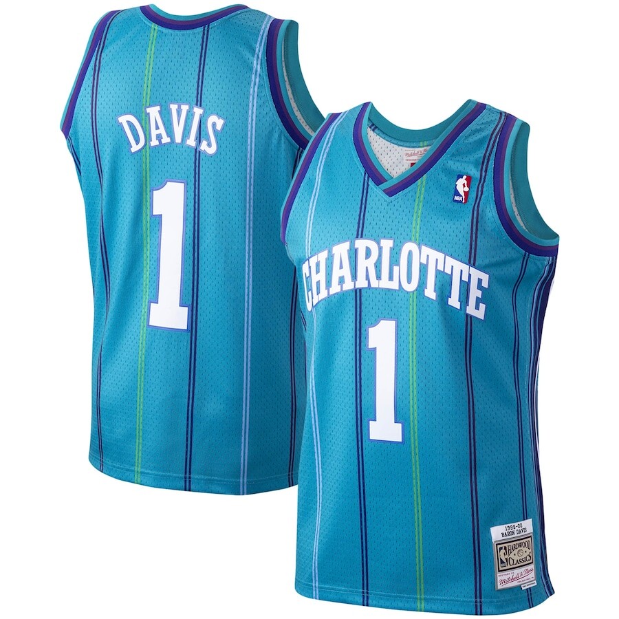 

Джерси Mitchell & Ness Charlotte Hornets, бирюзовый