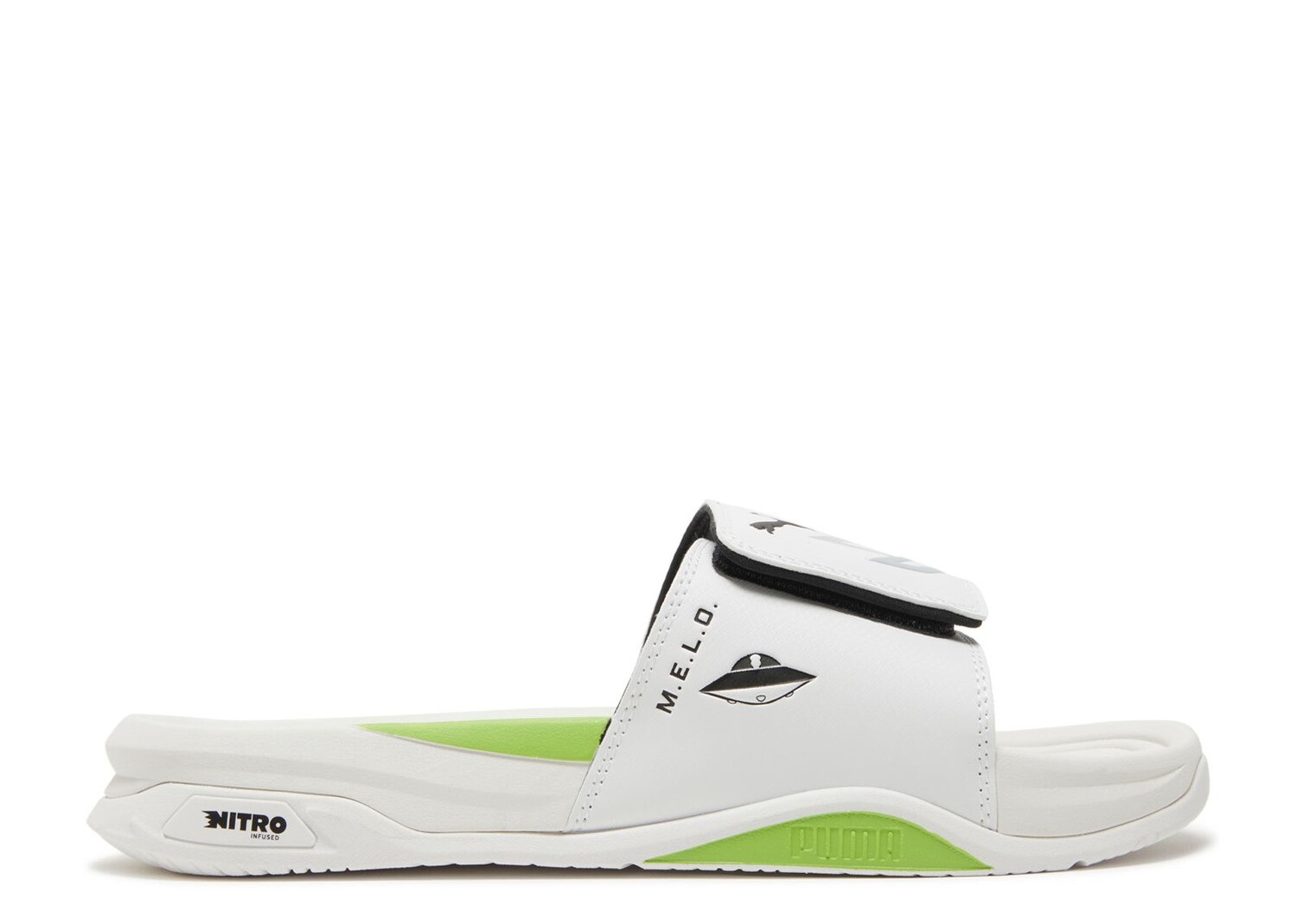 

Кроссовки Puma Lamelo Ball X Dream Nitro Mb.02 Slide 'White Green Glare', белый, Белый;серый