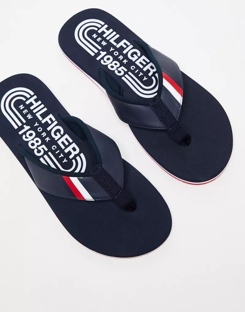 

Темно-синие пляжные сандалии Tommy Hilfiger, Черный