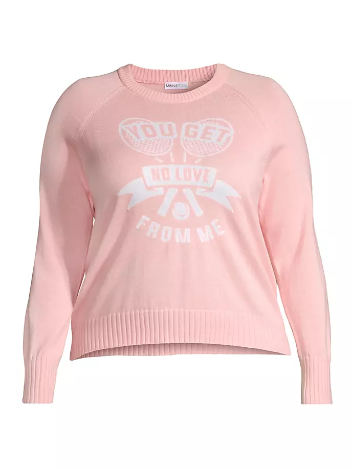 

Свитер размера плюс Cash You Got No Love From Me из смесового хлопка Minnie Rose, Plus Size, розовый