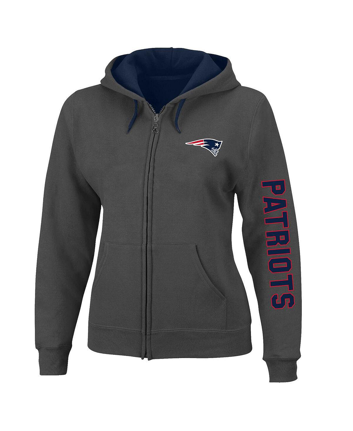 цена Женская флисовая куртка с капюшоном во всю длину и молнией во всю длину New England Patriots Profile