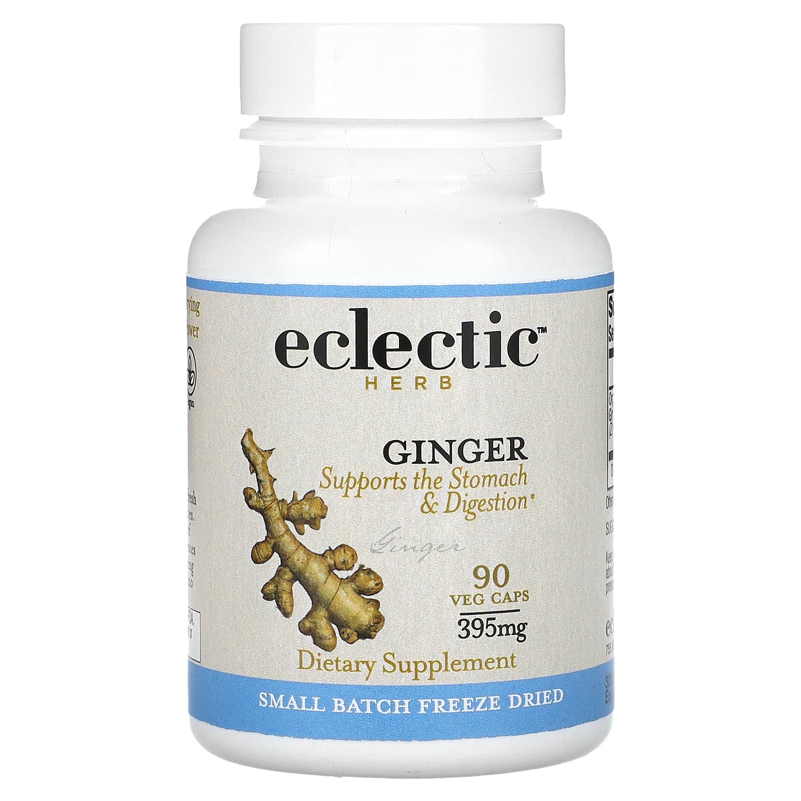 Eclectic Institute Имбирь 395 мг 90 вегетарианских капсул без ГМО eclectic institute echinacea premium blend 2 fl oz 60 ml