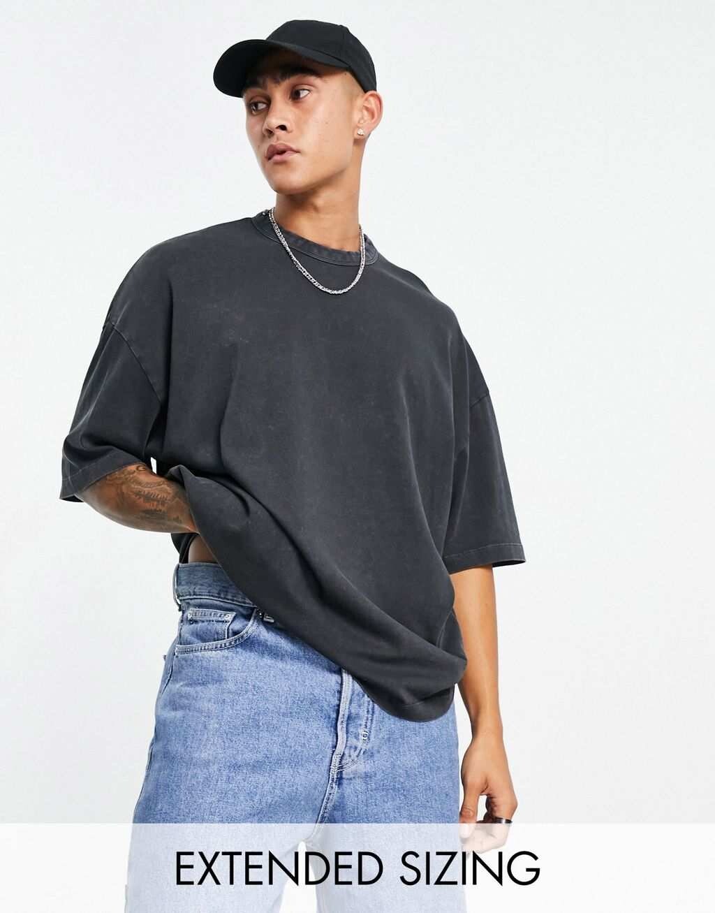

Черная оверсайз-футболка ASOS DESIGN, Черный