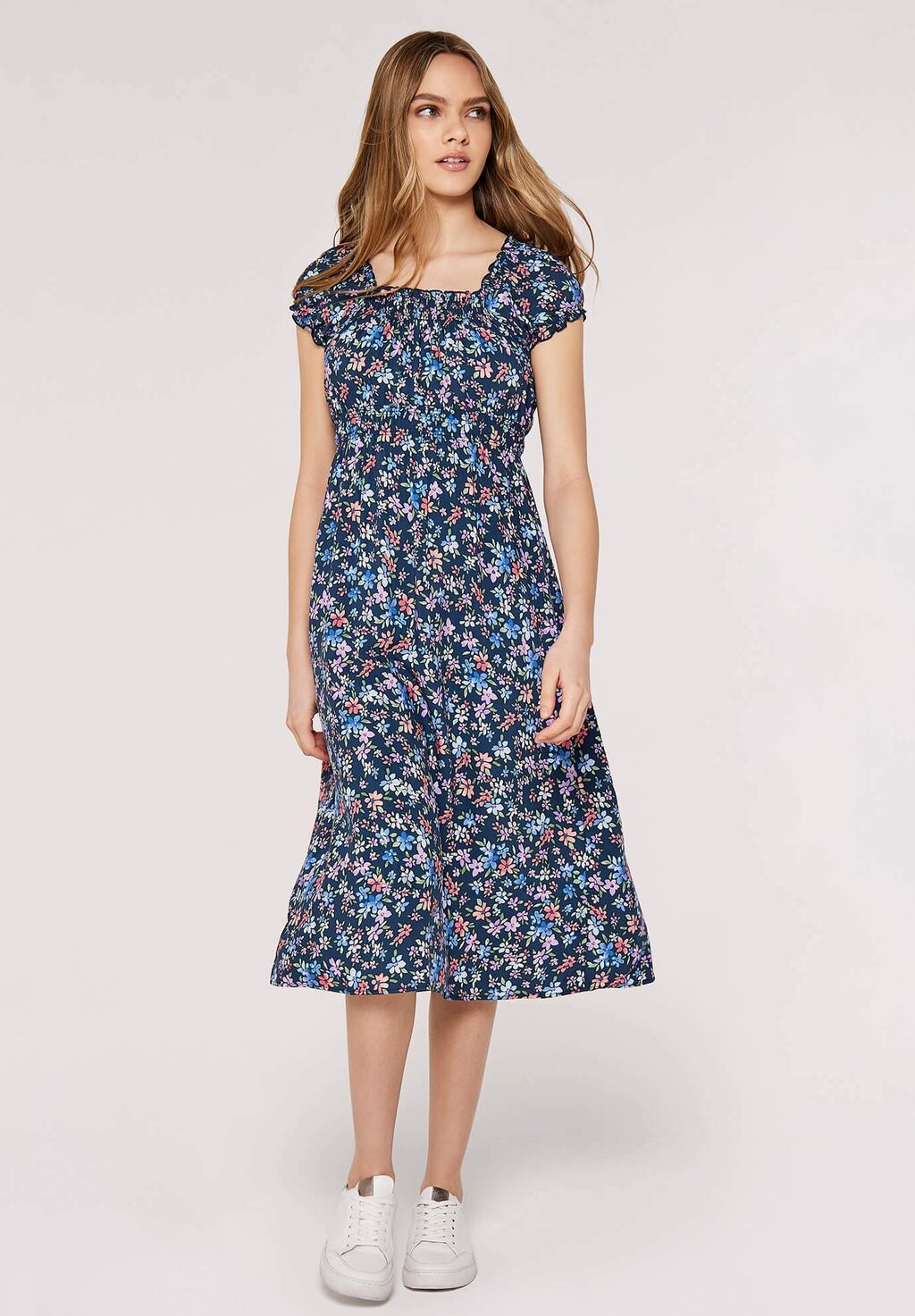 Дневное платье DITSY MILKMAID MIDI Apricot, цвет navy дневное платье ditsy milkmaid midi apricot цвет green