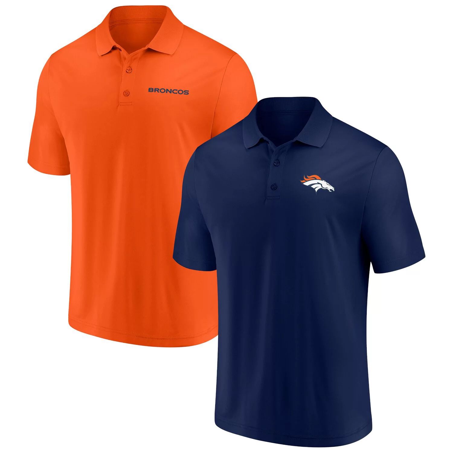 Мужской комплект из двух футболок-поло с фирменным логотипом Denver Broncos Dueling темно-оранжевого цвета Fanatics комплект из двух мужских зеленых футболок с фирменным логотипом minnesota wild wordmark fanatics