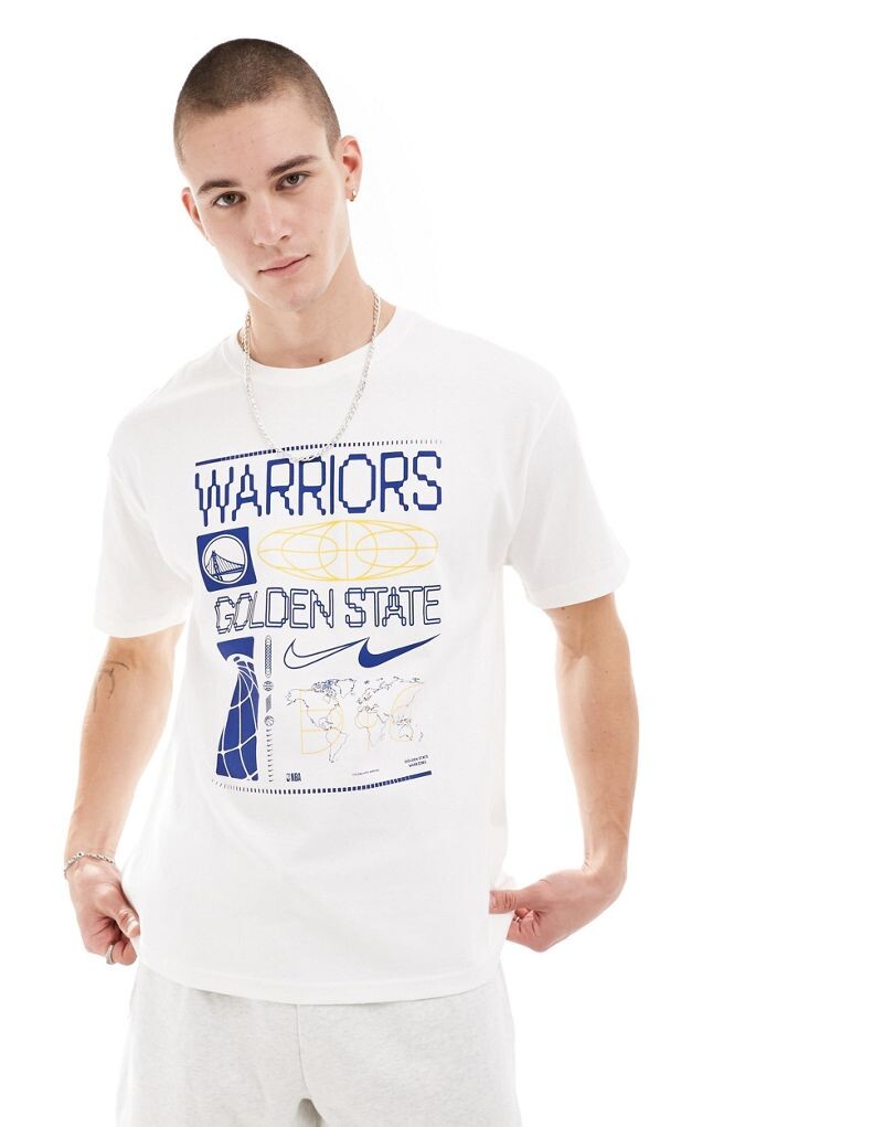 

Nike Unisex — NBA Golden State Warriors — белая футболка с логотипом