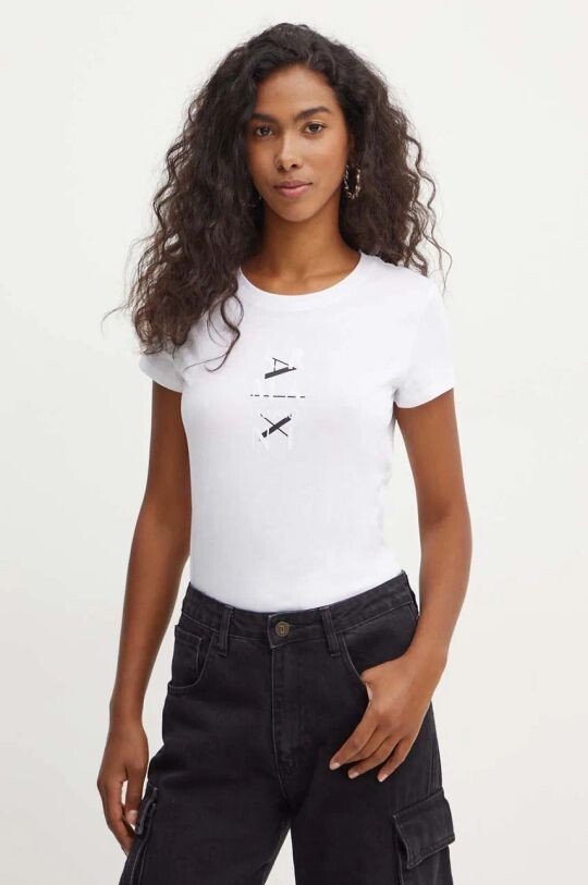 

Хлопковая футболка Armani Exchange, белый