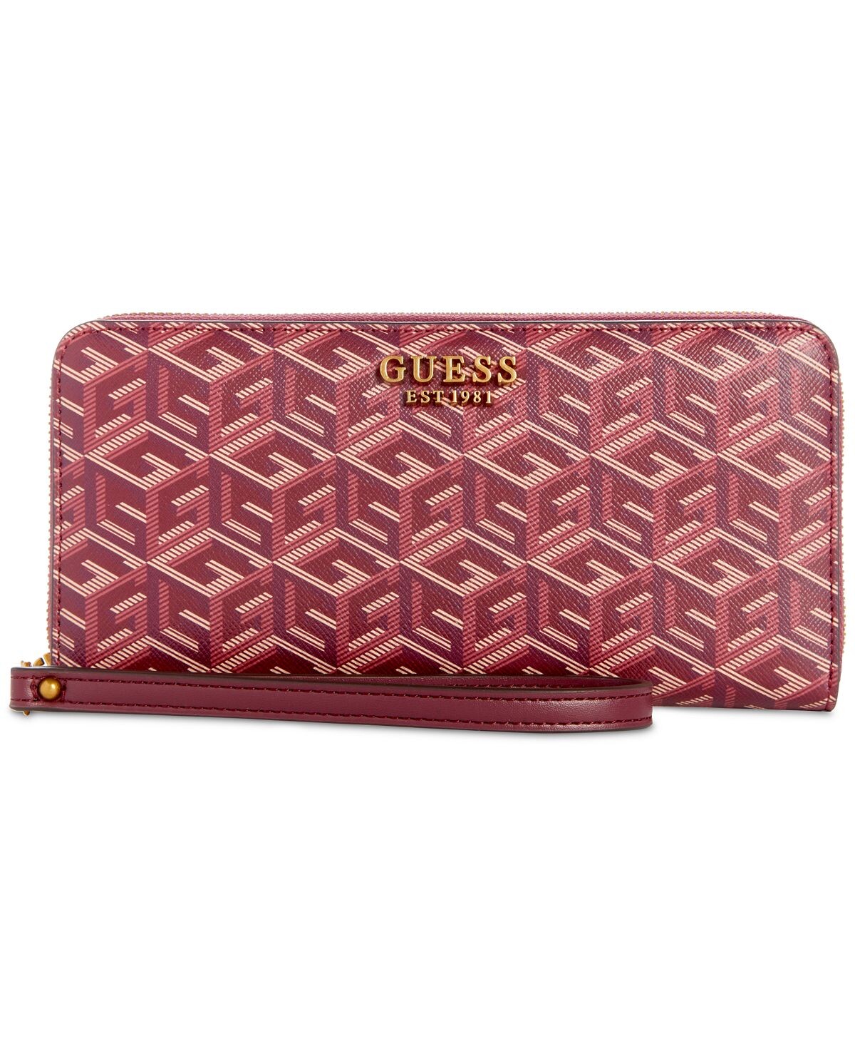 

Большой кошелек Laurel G-Cube с монограммой на круговой молнии GUESS