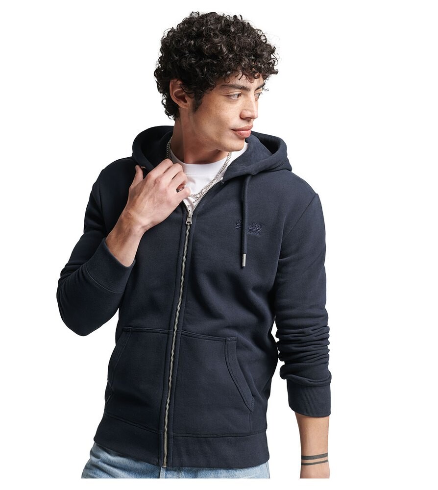 Толстовка Superdry Vintage Logo Emb Hood Full Zip, синий