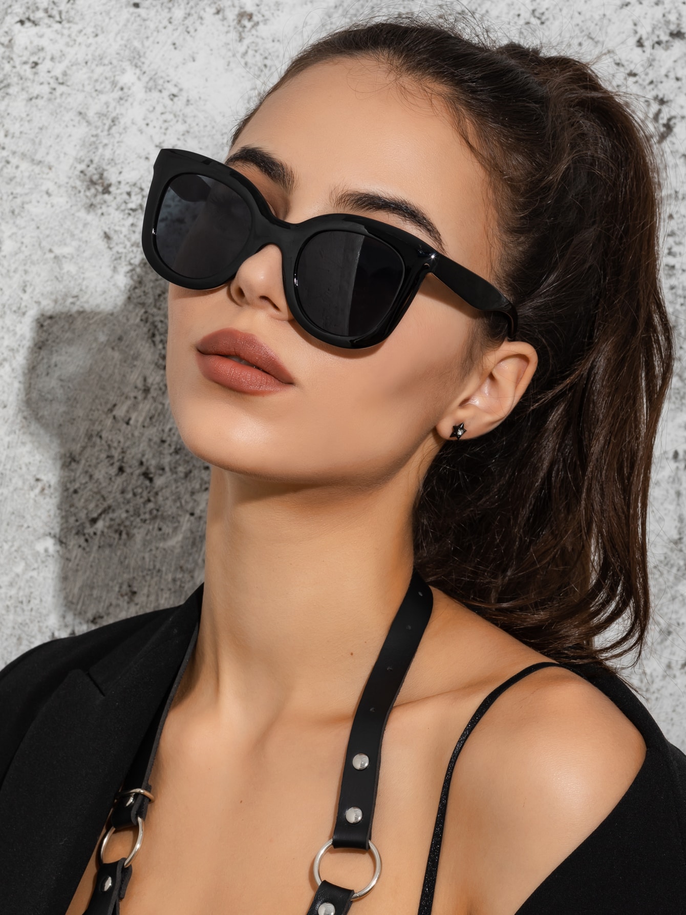 1 шт. пластиковые женские модные солнцезащитные очки овальной формы 1 шт пластиковые держатели для очков 4 пары