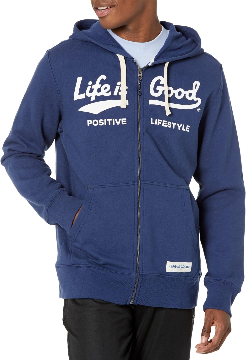 

Positive Lifestyle Ballyard Флисовая толстовка на молнии с капюшоном Simply True Life is Good, цвет Darkest Blue