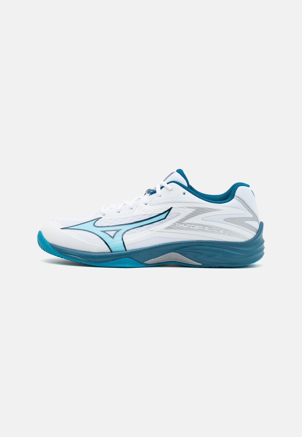 

Волейбольная обувь Thunder Blade Mizuno, цвет white/moroccan blue/silver