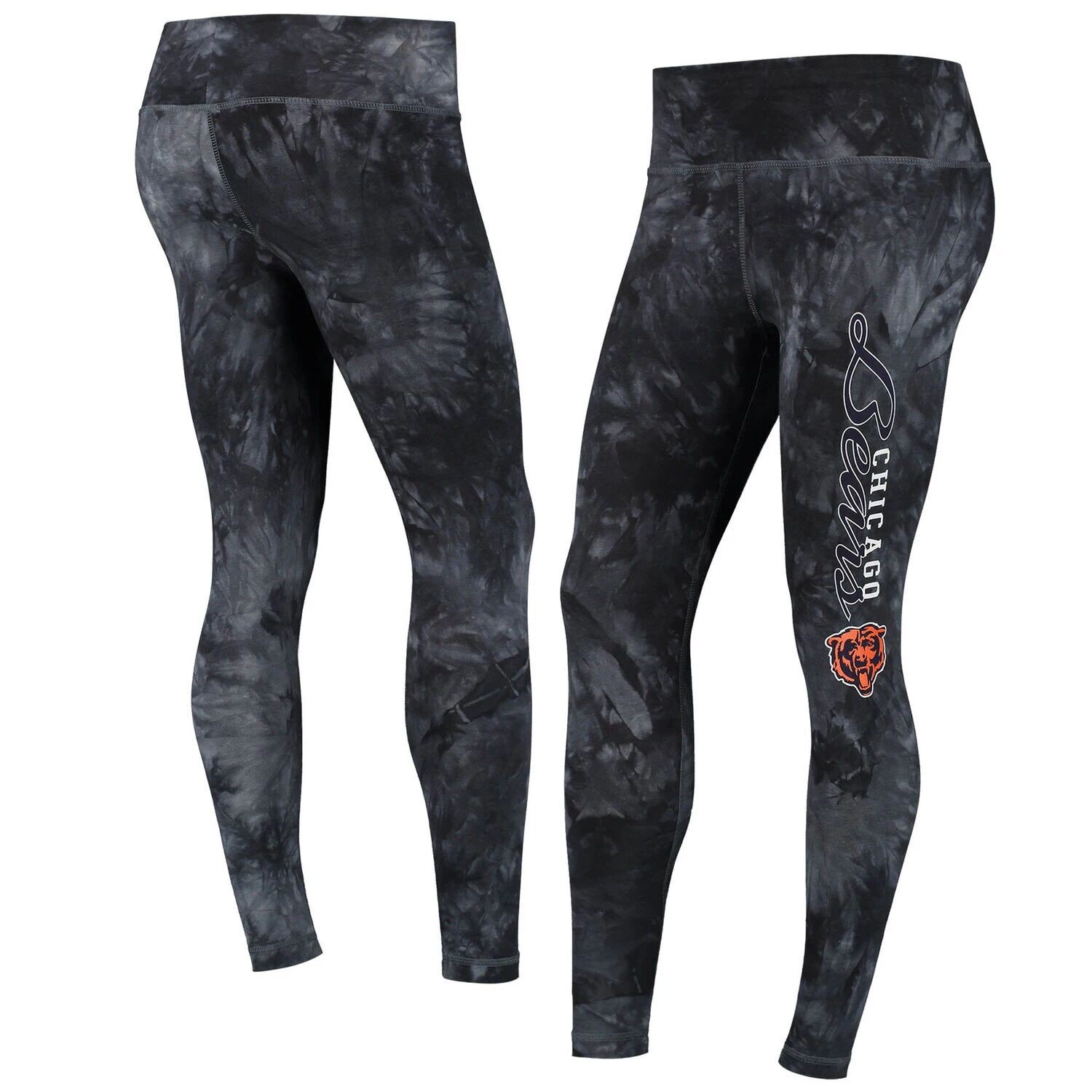 

Женские спортивные леггинсы Concepts, черные леггинсы Chicago Bears Burst Tie Dye