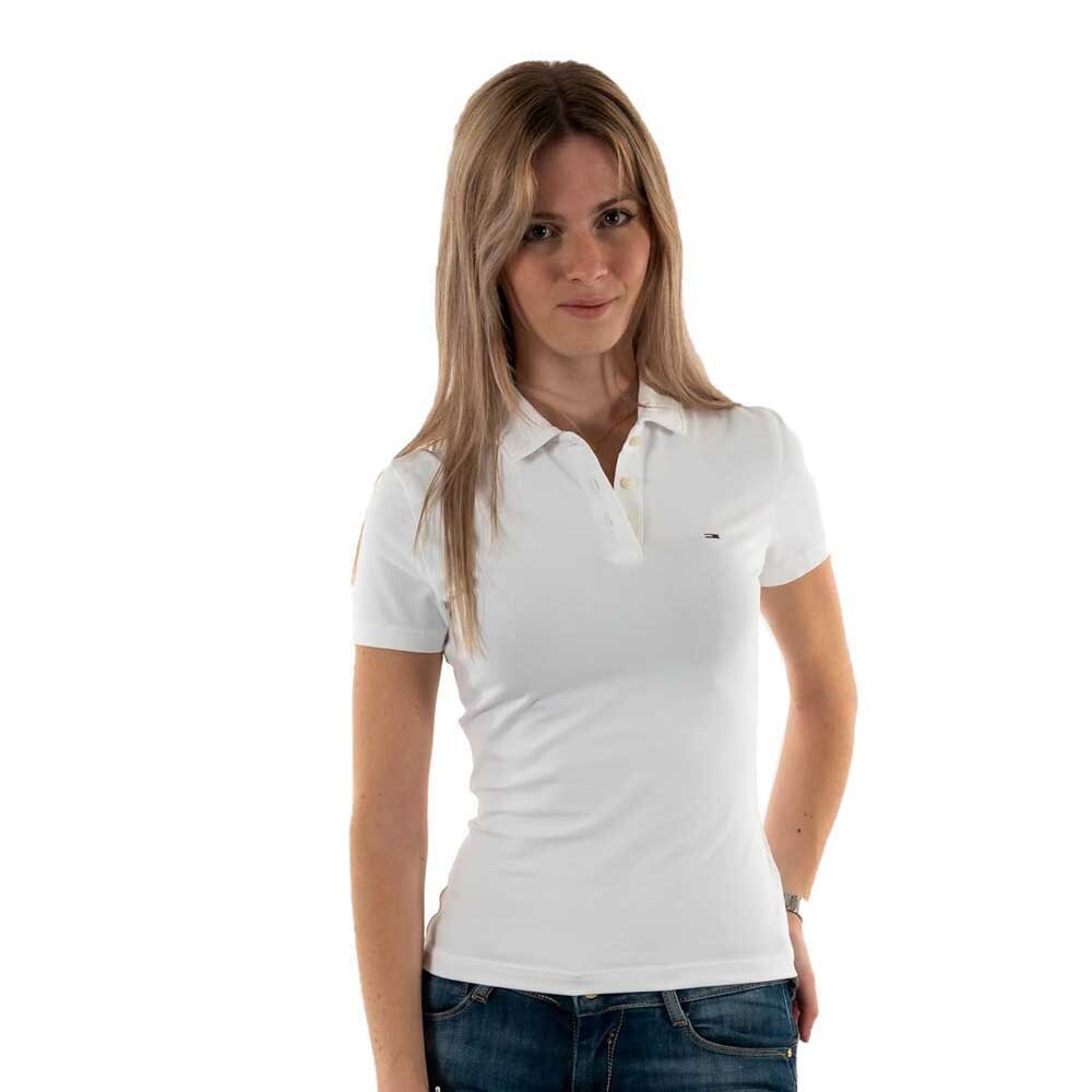 

Поло с коротким рукавом Tommy Jeans Slim Essential, белый