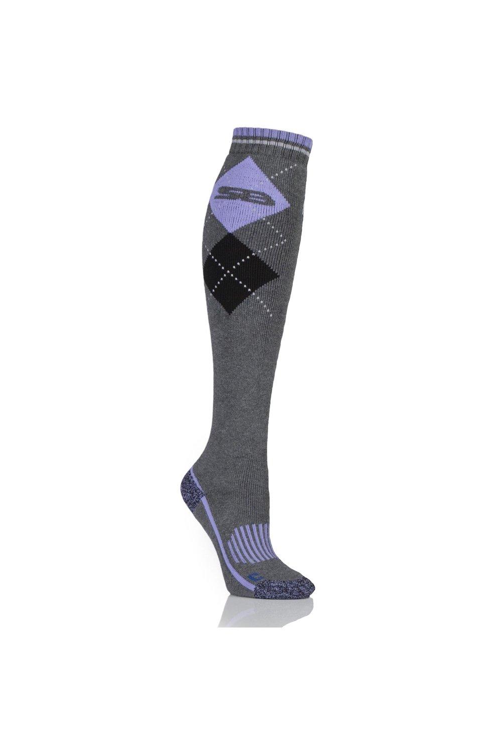 1 пара длинных хлопковых носков BlueGuard для верховой езды SOCKSHOP Storm Bloc, серый