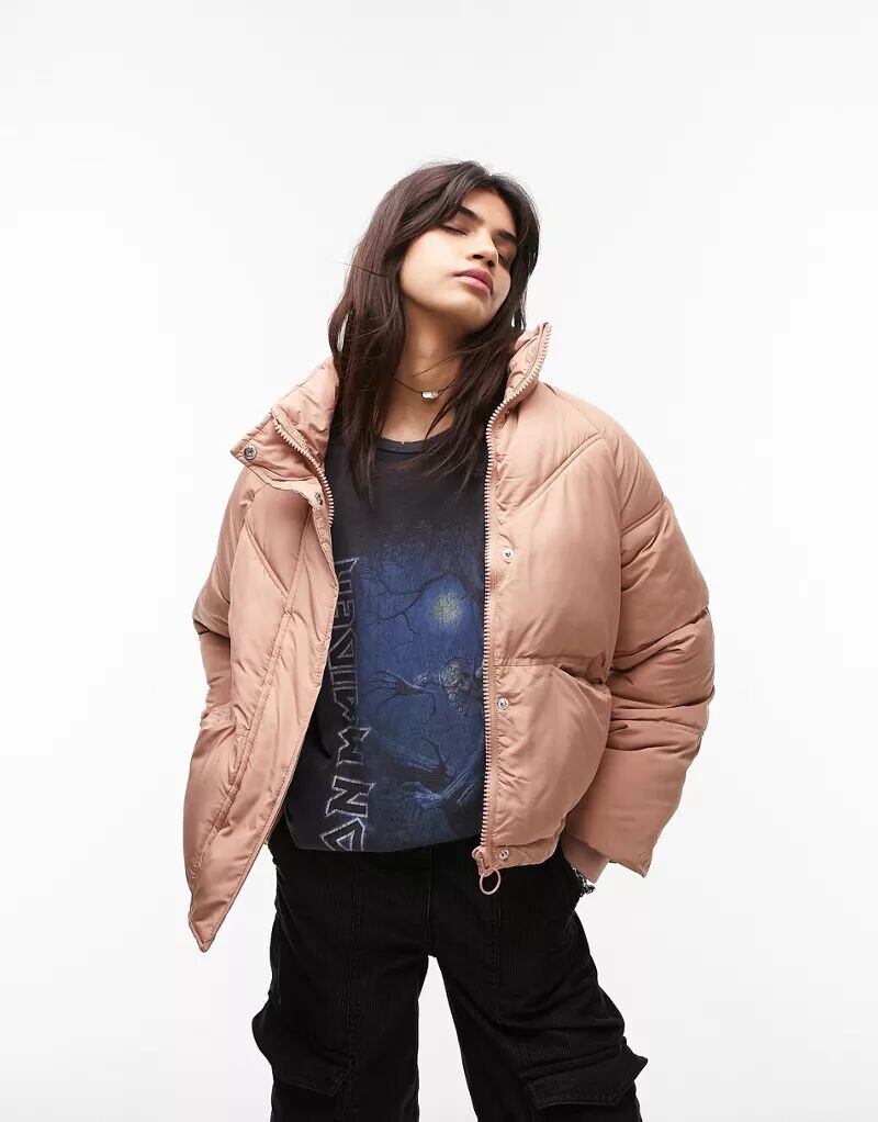 

Розовая дутая куртка Topshop