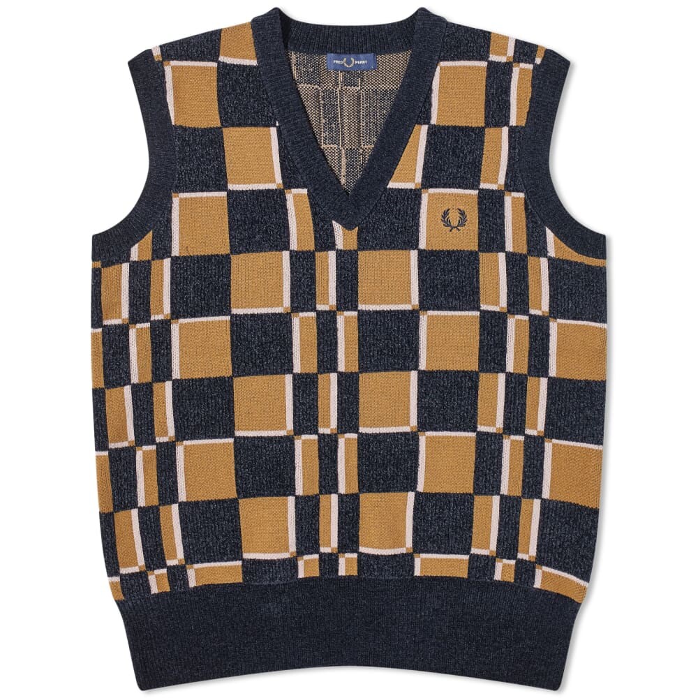 

Вязаный жилет в клетку Fred Perry Glitch