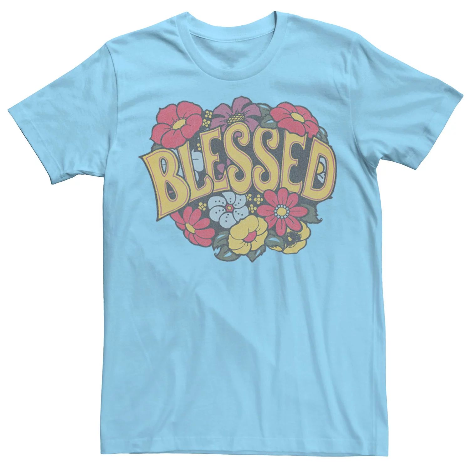 Мужская футболка с цветочным венком Blessed Licensed Character, светло-синий мужская футболка зайка с цветочным венком l желтый