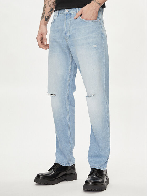 Джинсы свободного кроя Karl Lagerfeld, синий джинсы свободного кроя karl lagerfeld черный