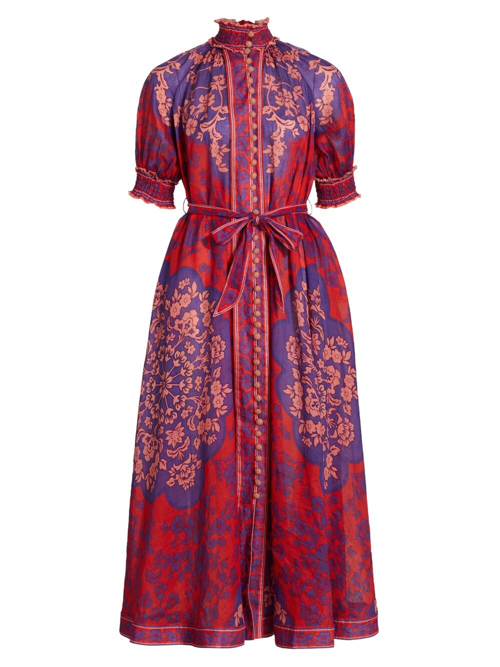 

Свободное платье макси Raie с поясом Zimmermann, фиолетовый