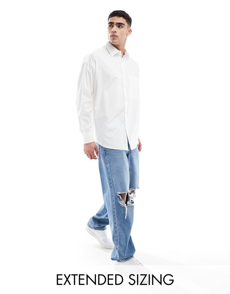 

Белая классическая рубашка оверсайз ASOS DESIGN