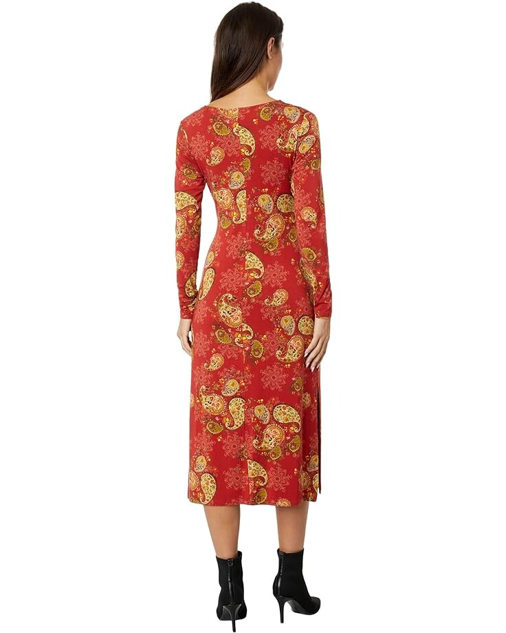 

Платье Johnny Was Paisley Lace Long Sleeve Tie Front Knit Dress, мульти