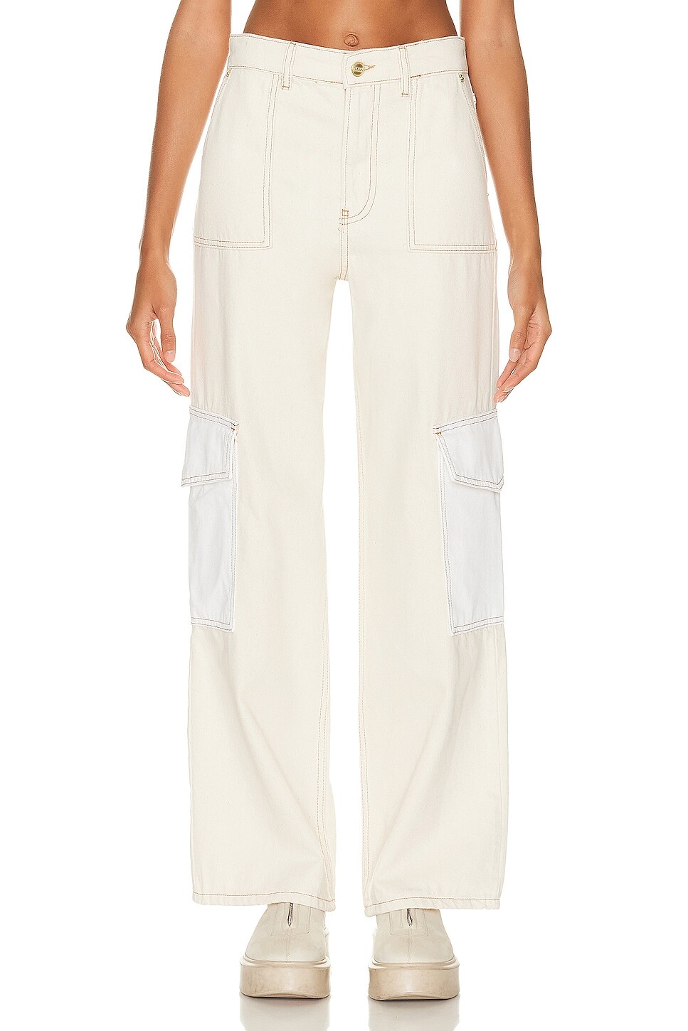 

Брюки Ganni Wide Leg, цвет Egret