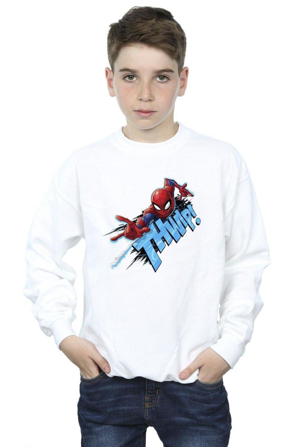 Толстовка с изображением Человека-паука Marvel, белый часы детские кварцевые с супергероями оригинальные наручные с мягким ремешком с изображением человека паука marvel подарок для подростков