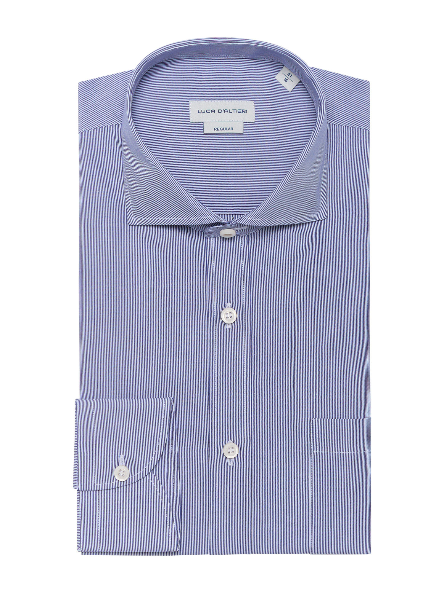 Luca D'Altieri повседневная рубашка стандартного кроя из поплина из чистого хлопка, синий luca d altieri повседневная рубашка обычного кроя из чистого фактурного хлопка голубой