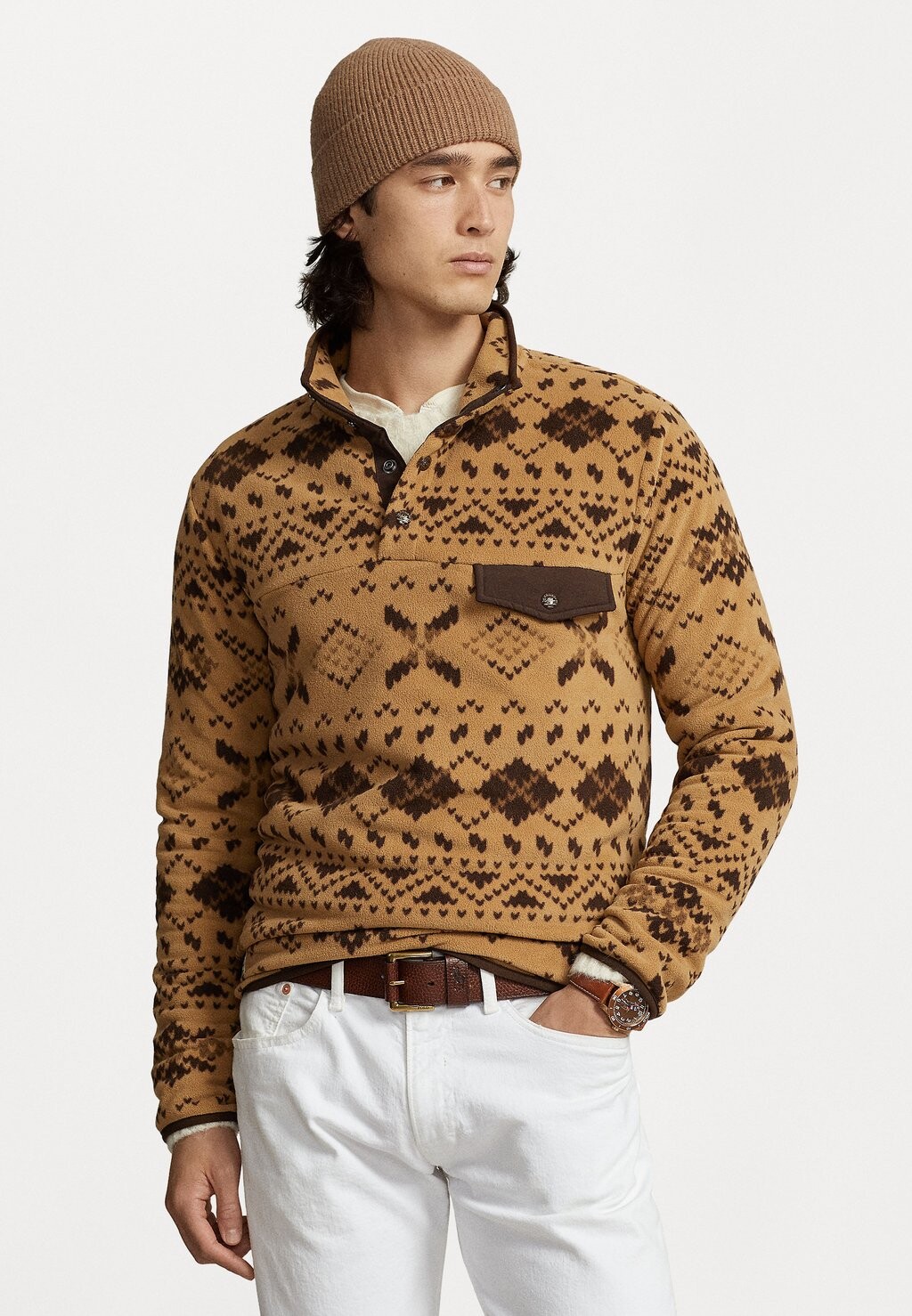 

Флисовый джемпер Polo Ralph Lauren ДЛИННЫЙ РУКАВ, бежевый