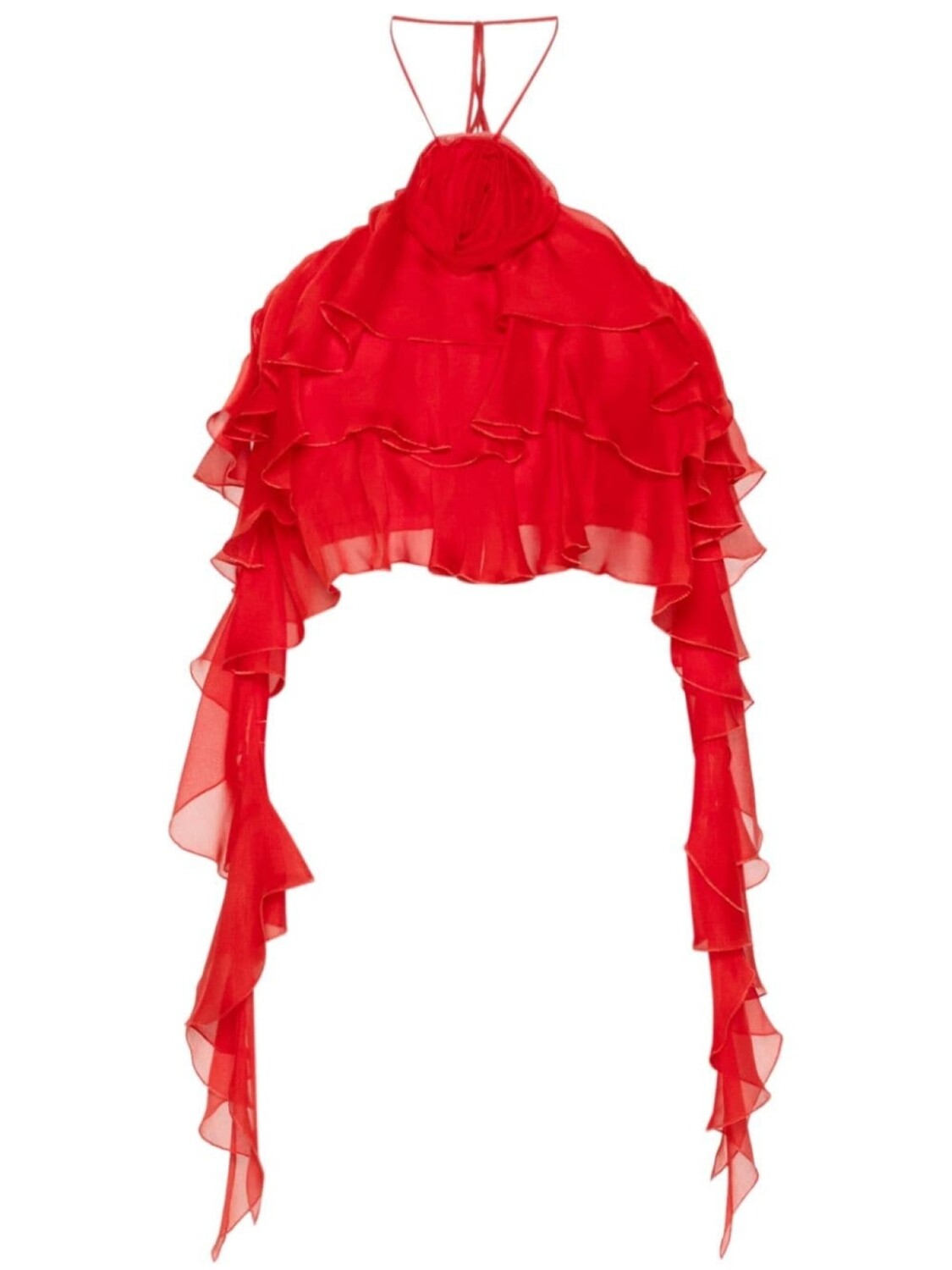 

Blumarine укороченный топ с оборками, красный