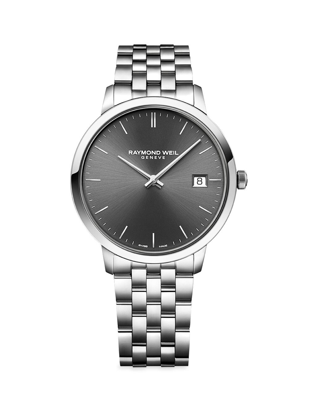 

Часы Toccata с круглым серым браслетом из нержавеющей стали Raymond Weil, серый