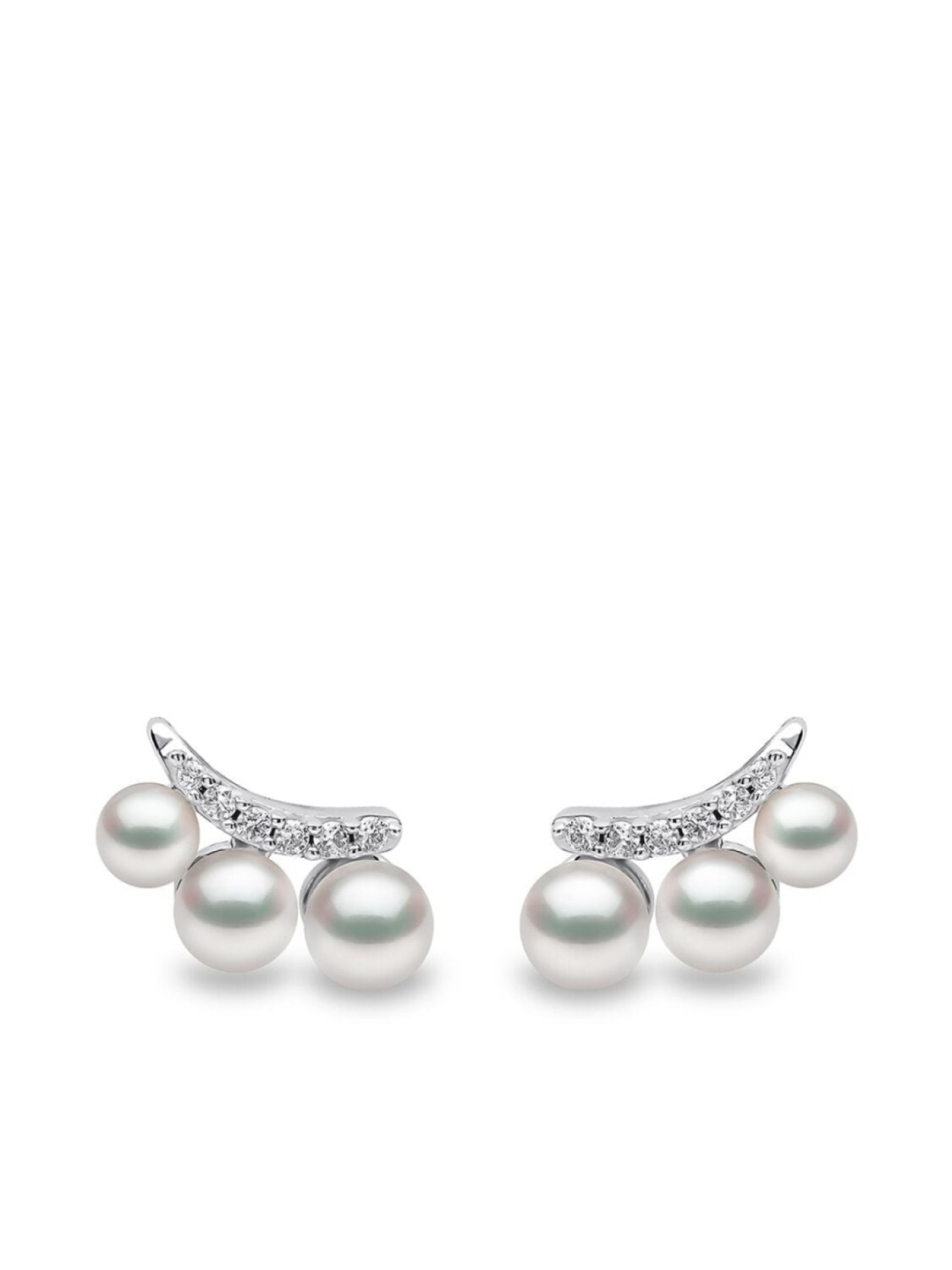 

Серьги-гвоздики Sleek из белого золота с жемчугом и бриллиантами Yoko London, серебряный