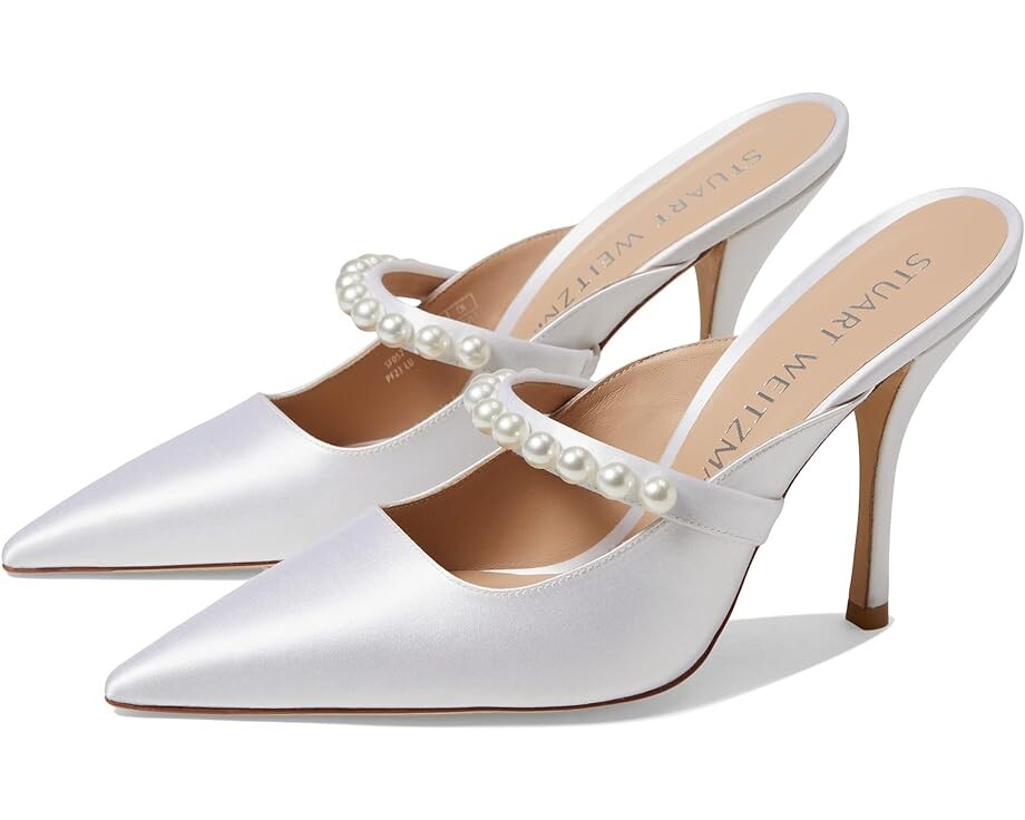 Туфли Stuart Weitzman Goldie 100 Mule, белый кроссовки stuart weitzman goldie convertible white