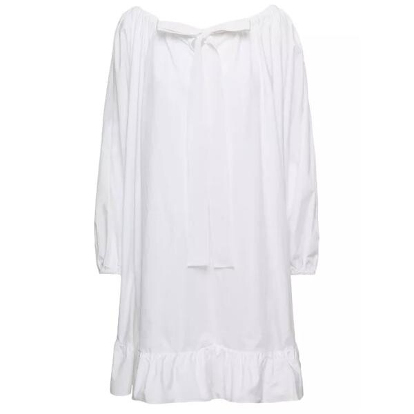

Платье mini frill dress with bow detail in cotton Patou, белый