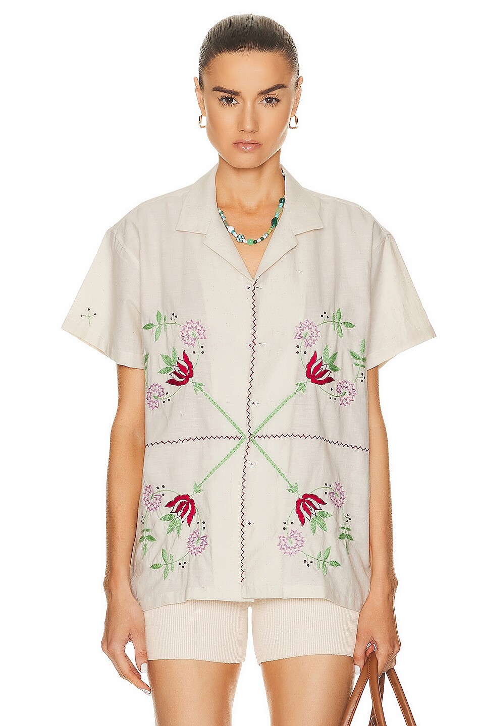 

Рубашка Harago Floral Embroidered, белый