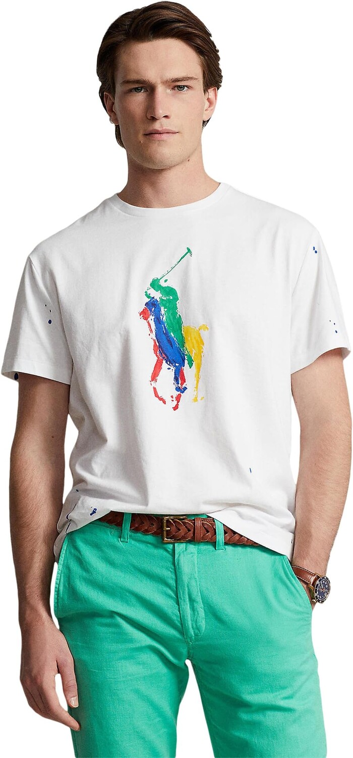 

Рубашка-поло Classic Fit Big Pony Jersey T-Shirt Polo Ralph Lauren, белый
