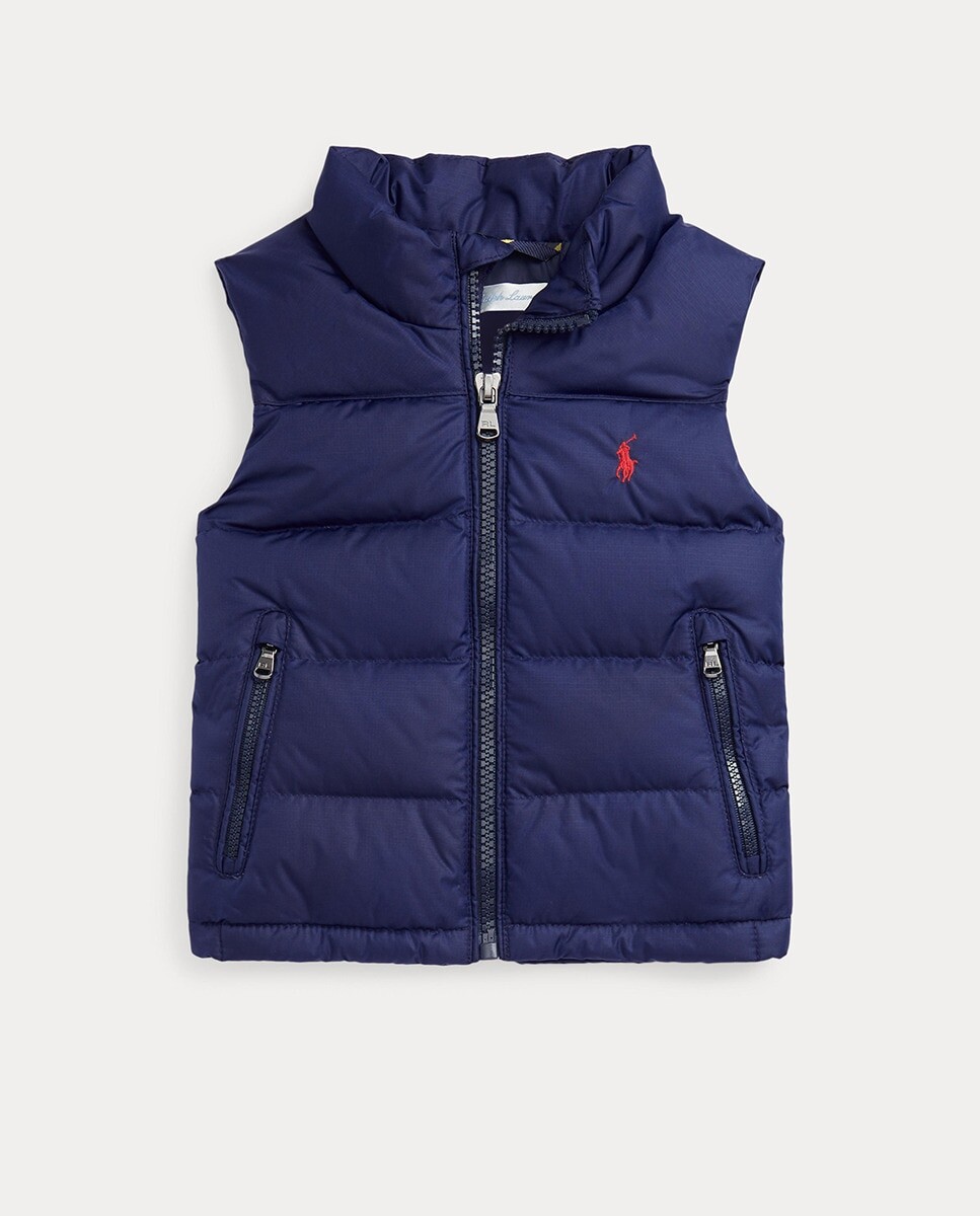 

Теплый жилет для мальчика темно-синего цвета Polo Ralph Lauren, темно-синий