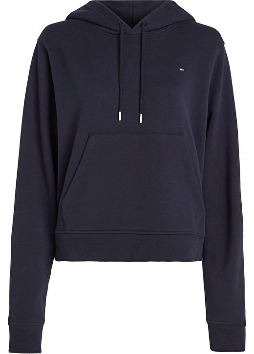 

Простая синяя женская толстовка с воротником с капюшоном Tommy Hilfiger, Синий