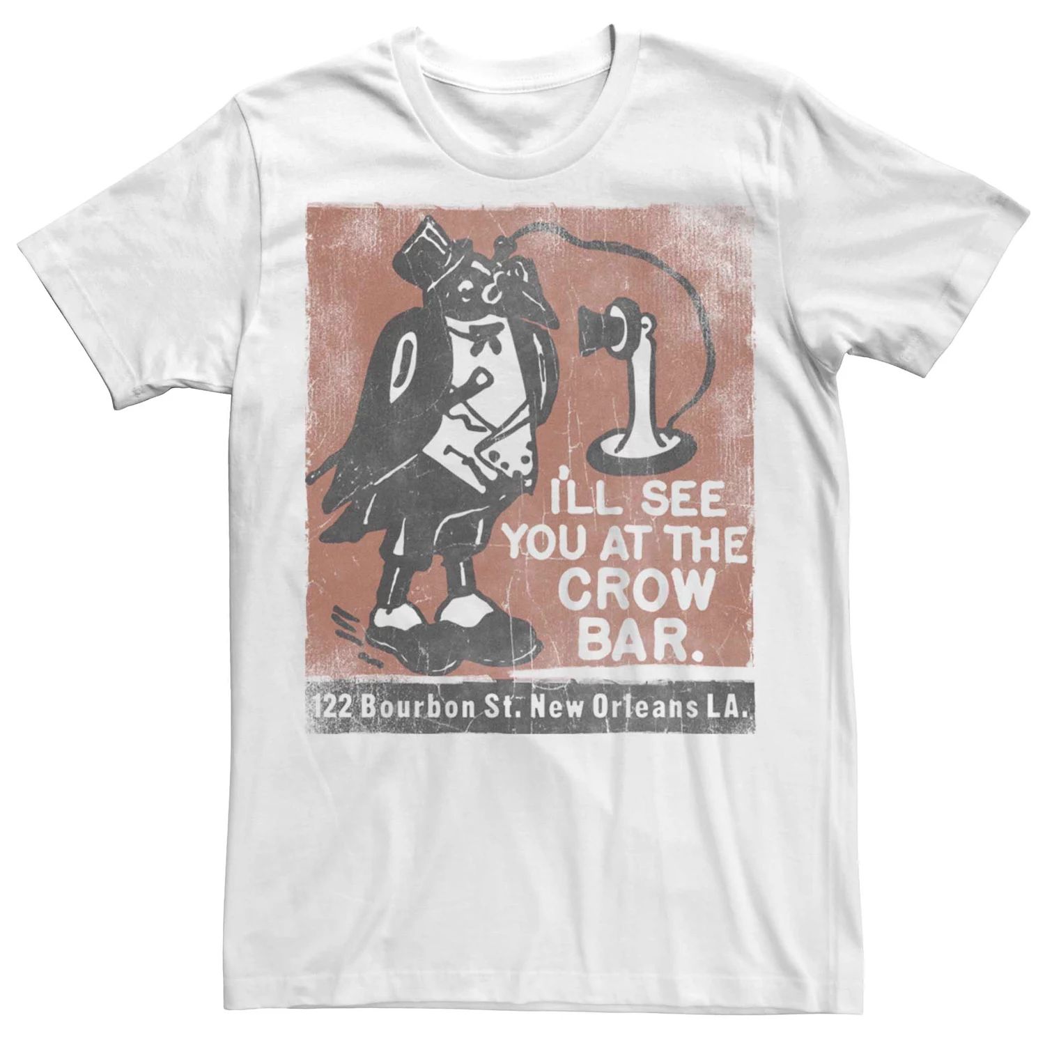 Мужская винтажная футболка с плакатом Crow Bar Licensed Character цена и фото