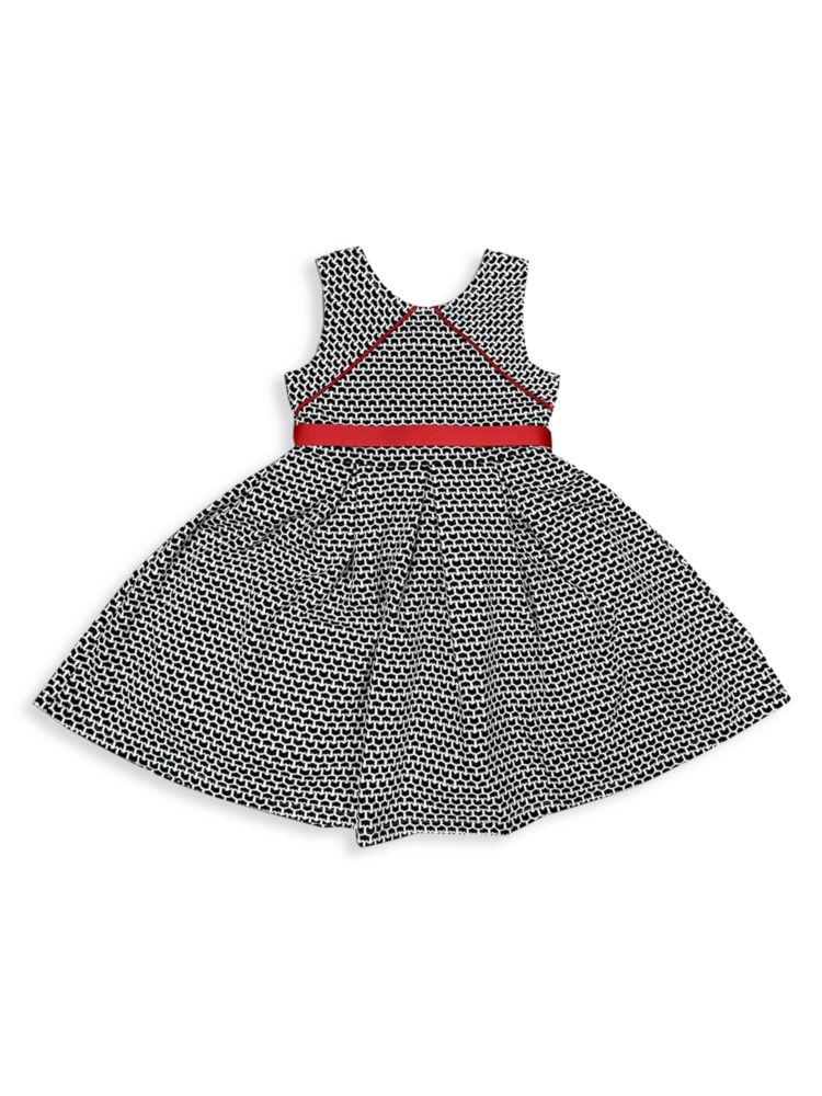 Вязаное платье с узором «гусиные лапки» для маленьких девочек и девочек Joe-Ella, цвет Black White