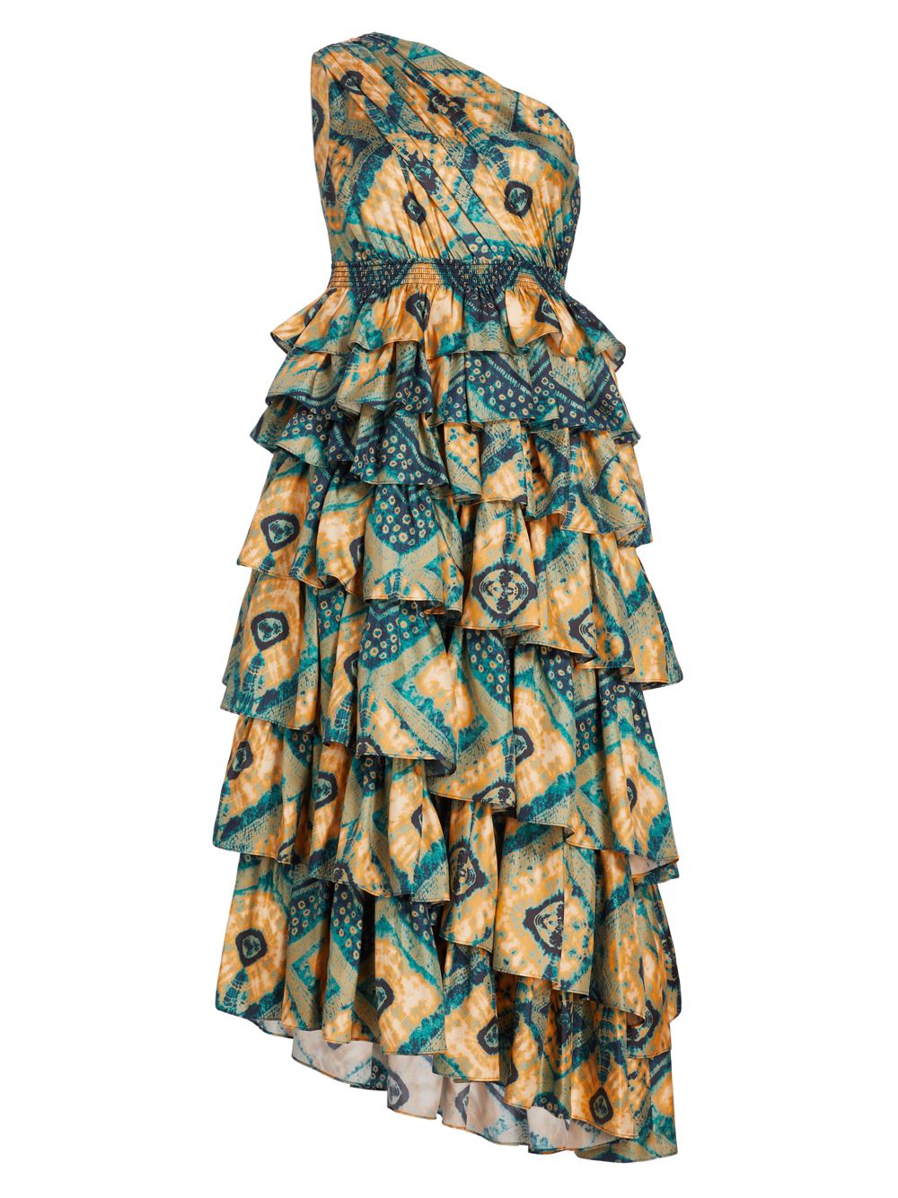 Ярусное шелковое платье Auryn на одно плечо Ulla Johnson 44819