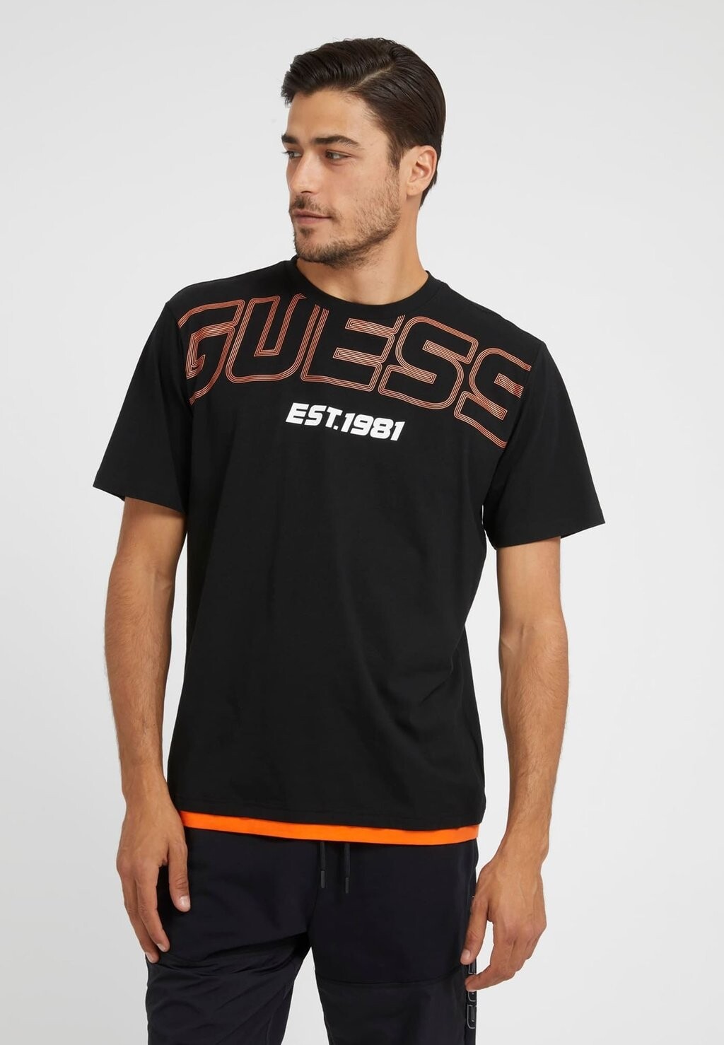 

Футболка с принтом MIT FRONTLOGO Guess, черный
