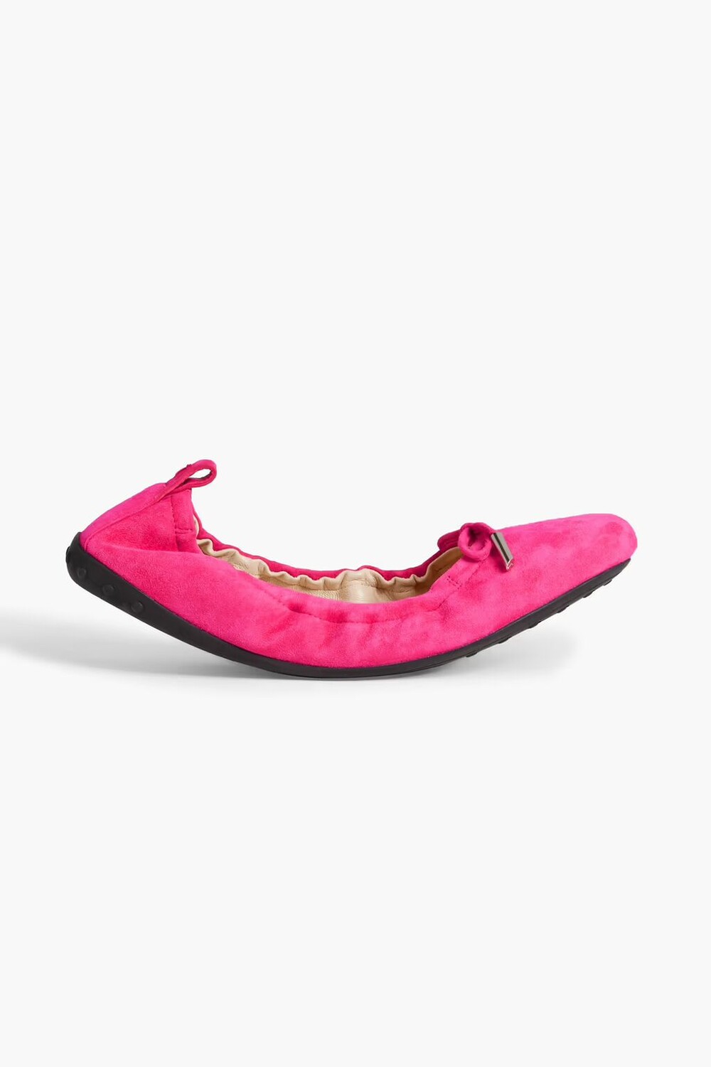 

Замшевые балетки с бантом Tod'S, ярко-розовый